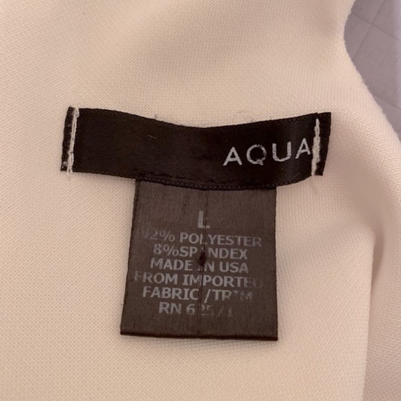 AQUA (Bloomingdale’s) Scuba Skater halter mini dress in Pure White size Large - Picture 3 of 9